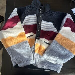 Free People Colorblock Fleece Jacket